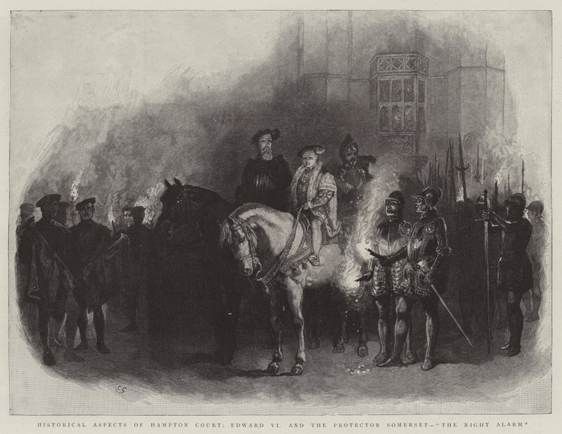 Aspectos Históricos de Hampton Court, Edward VI e o Protetor Somerset, The Night Alarm de Charles Green