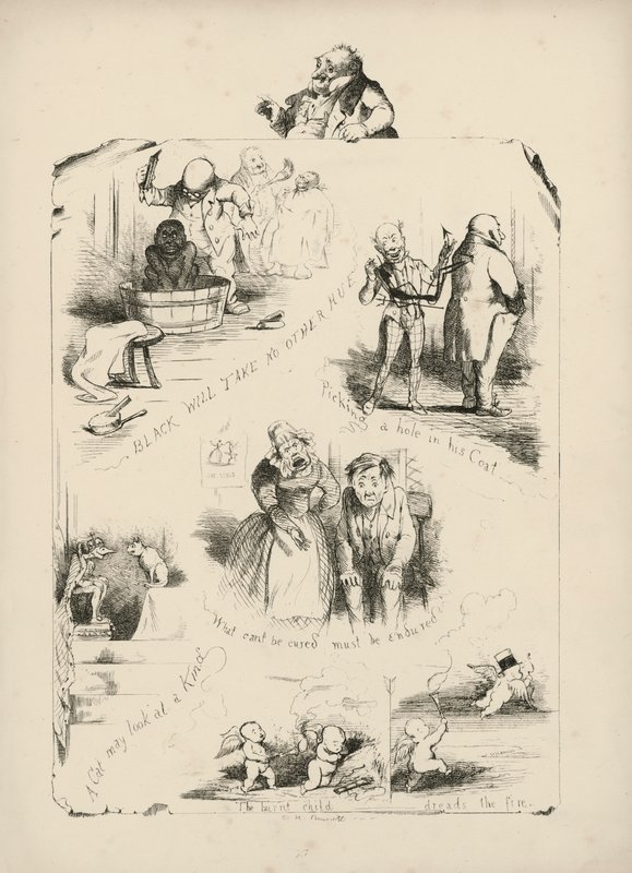 Página de Provérbios com imagens de Charles H Bennett de Charles Henry (after) Bennett
