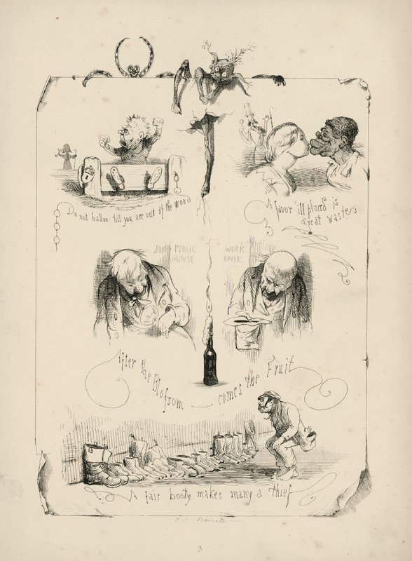 Página de Provérbios com imagens de Charles H Bennett de Charles Henry (after) Bennett