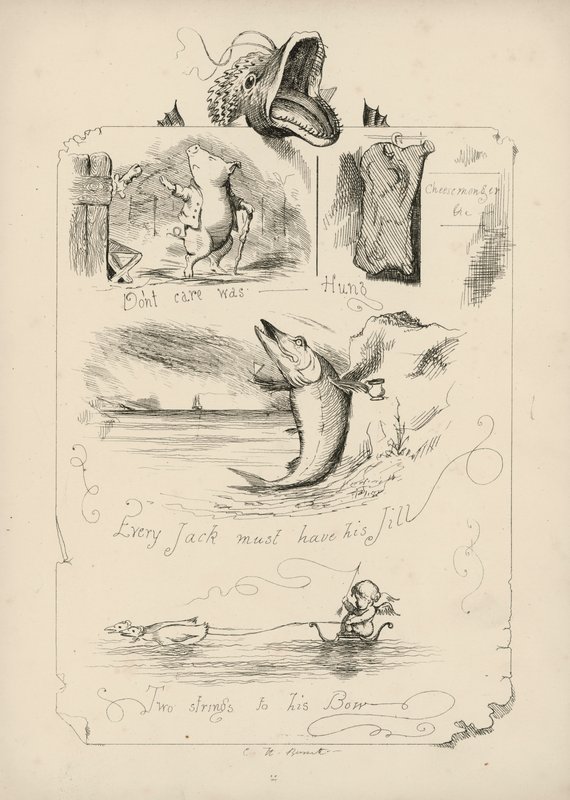 Página de Provérbios com imagens de Charles H Bennett de Charles Henry (after) Bennett