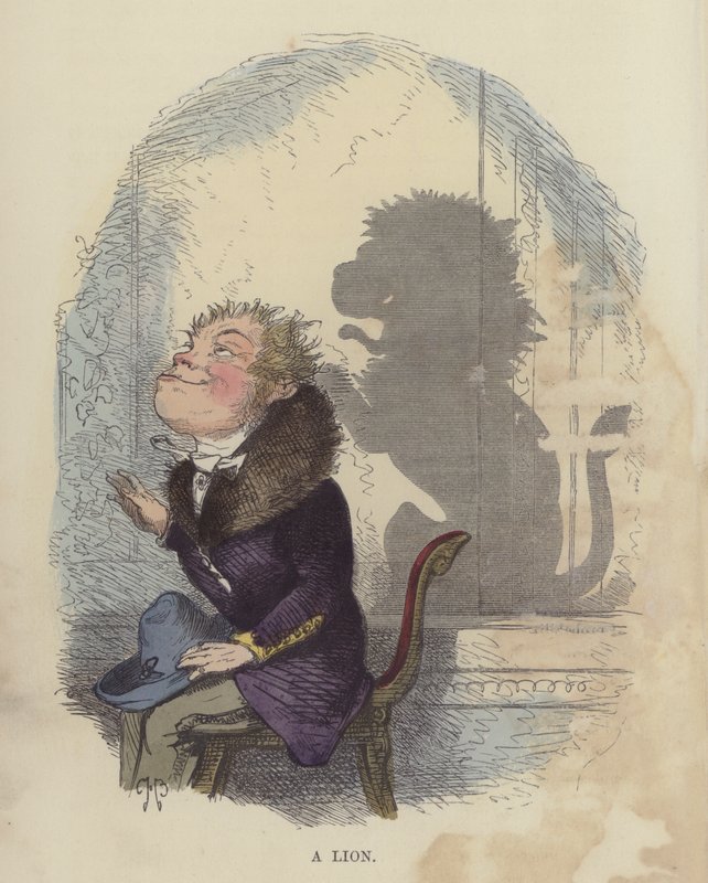 Um Leão (gravura colorida) de Charles Henry Bennett