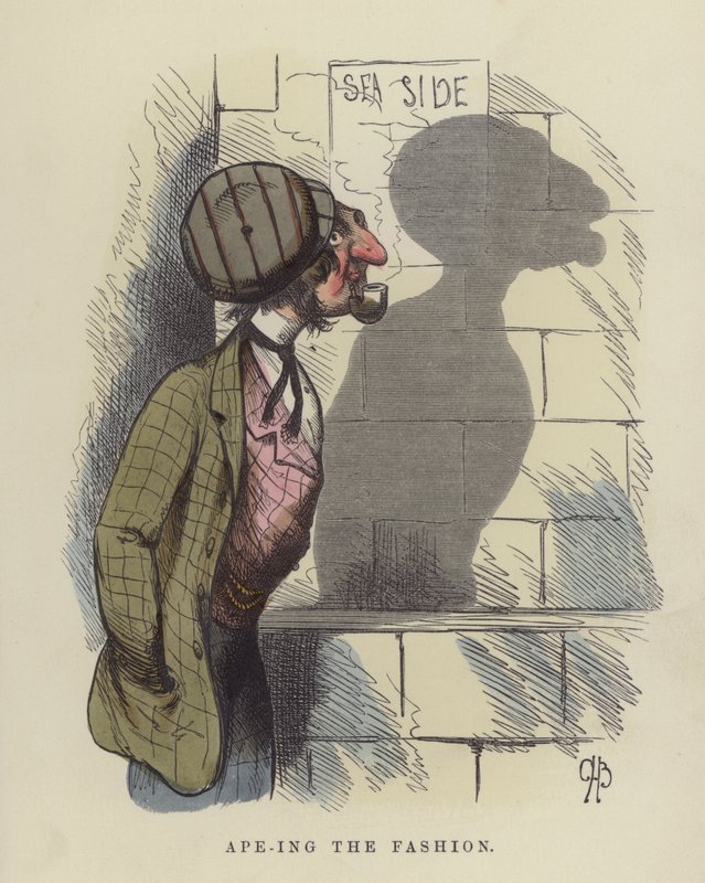 Apeing the fashion (gravação colorida) de Charles Henry Bennett