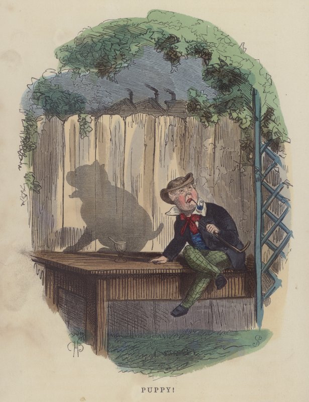 Cachorro (gravação colorida) de Charles Henry Bennett