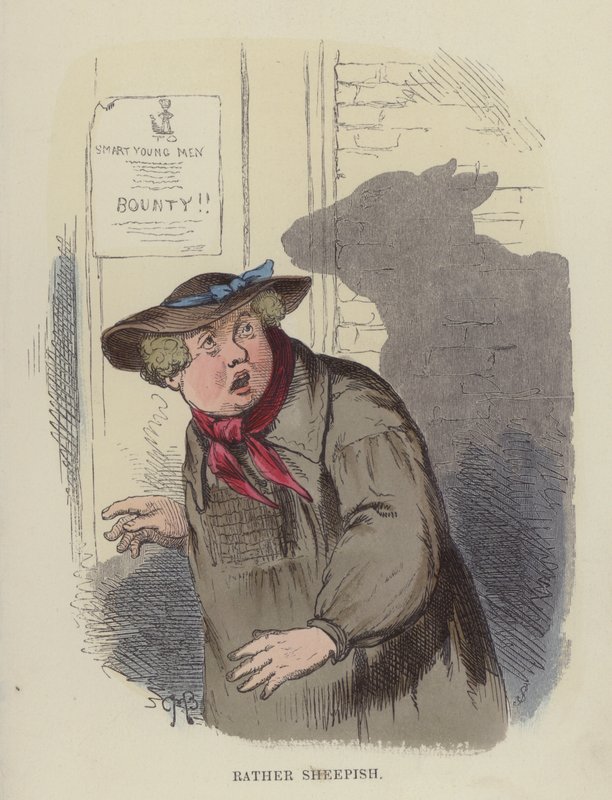 Bastante sheepish (gravura colorida) de Charles Henry Bennett