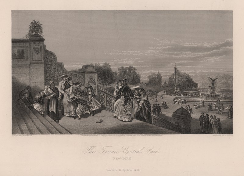 The Terrace, Central Park, New York City, New York, USA (gravura) de Charles I Rosenberg