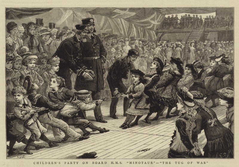 Festa Infantil a bordo do HMS Minotaur, O Cabo de Guerra de Charles J. Staniland