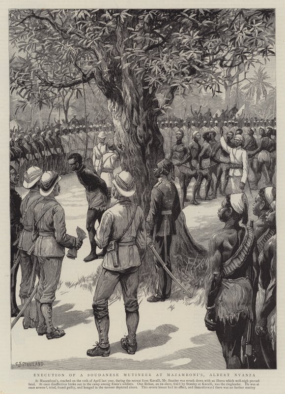 Execução de um Mutineer do Sudão em Mazamboni&39;s, Albert Nyanza de Charles J. Staniland