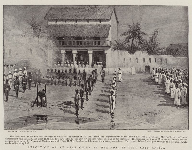 Execução de um chefe árabe em Melinda, África Oriental Britânica de Charles J. Staniland