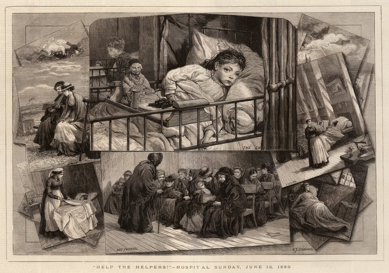 Ajude os Ajudantes !, Hospital Sunday, 13 June 1880 de Charles J. Staniland
