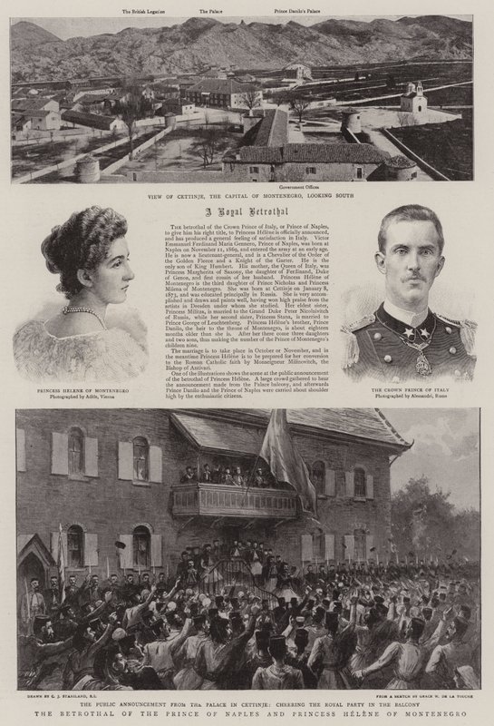 O noivado do príncipe de Nápoles e a princesa Helene de Montenegro de Charles J. Staniland