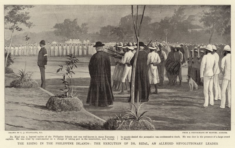 A ascensão nas ilhas filipinas, a execução do Dr. Rizal, um líder revolucionário alegado de Charles J. Staniland