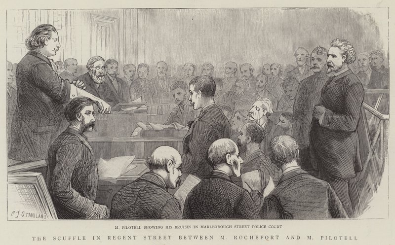 A briga em Regent Street, entre M Rochefort e M Pilotell de Charles J. Staniland