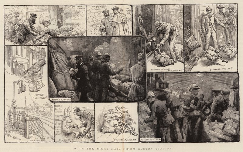 Com o Night Mail da Estação Euston de Charles J. Staniland
