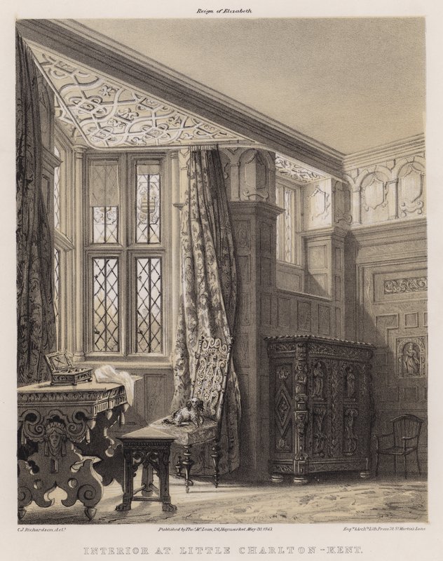 Interior em Little Charlton, Kent (cor litho) de Charles James Richardson
