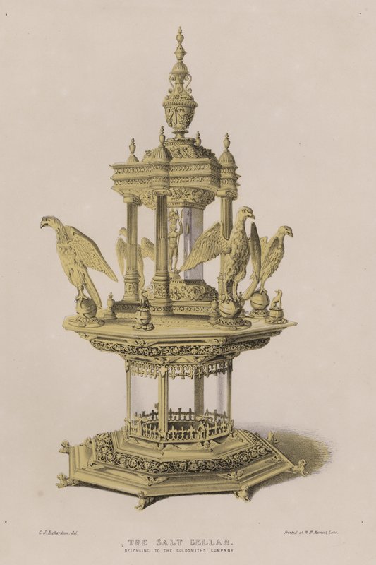 A cave salina, pertencente à Companhia dos Ourivesaria (cor litho) de Charles James Richardson