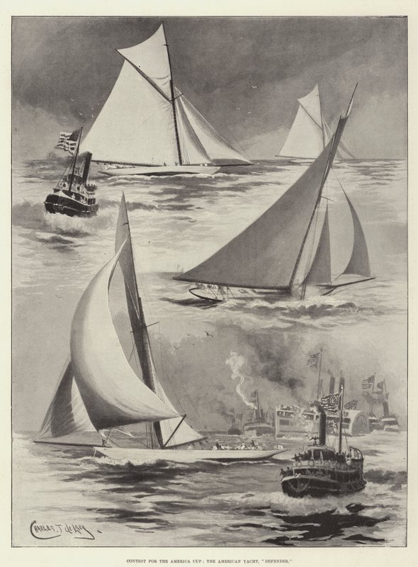Concurso para a America Cup, o American Yacht, Defender de Charles John de Lacy