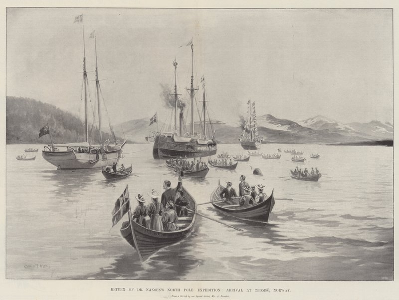 Regresso da Expedição do Polo Norte do Dr. Nansen, Chegada a Tromso, Noruega de Charles John de Lacy