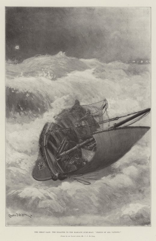 O Grande Gale, o Desastre para o Margate Surf-Boat, Amigo de Todas as Nações de Charles John de Lacy