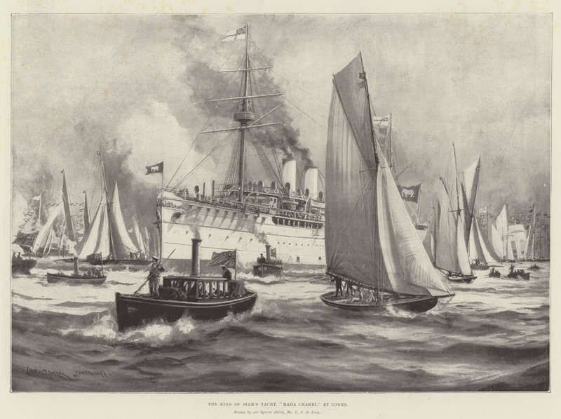 Iate do rei de Sião, Maha Chakri, em Cowes de Charles John de Lacy