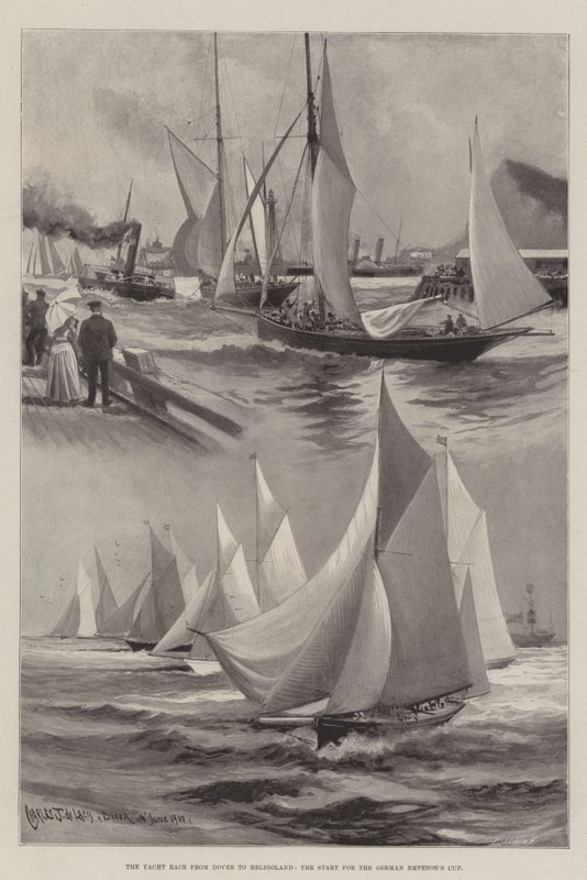 A corrida de iates de Dover a Heligoland, o começo da Copa do Imperador Alemão de Charles John de Lacy