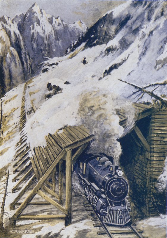 Como os trens são protegidos de avalanches de Charles John de after Lacy