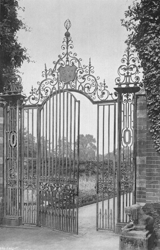Entrada, para, leiteria, jardim de Charles Latham