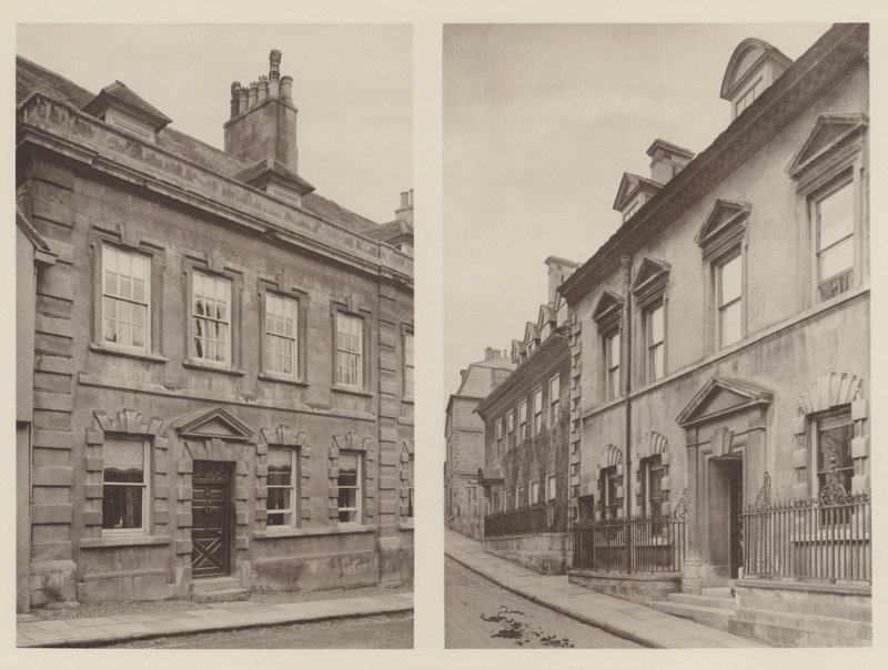 Casas, em, Stamford, Lincolnshire, rua alta, st, Martins, celeiro, colina de Charles Latham