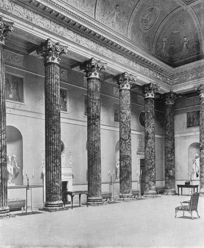 Kedleston Hall: The Marble Hall (foto a p/b) de Charles Latham