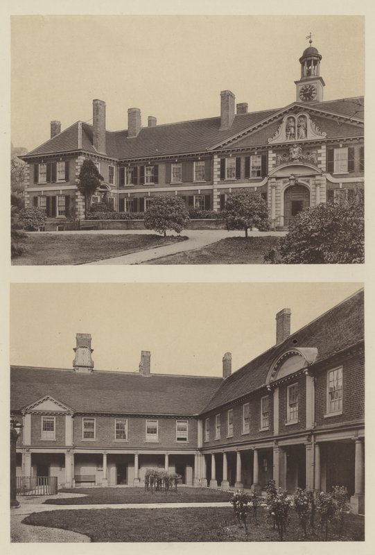 Morden College, Blackheath, Kent, entrada e parte da corte de Charles Latham