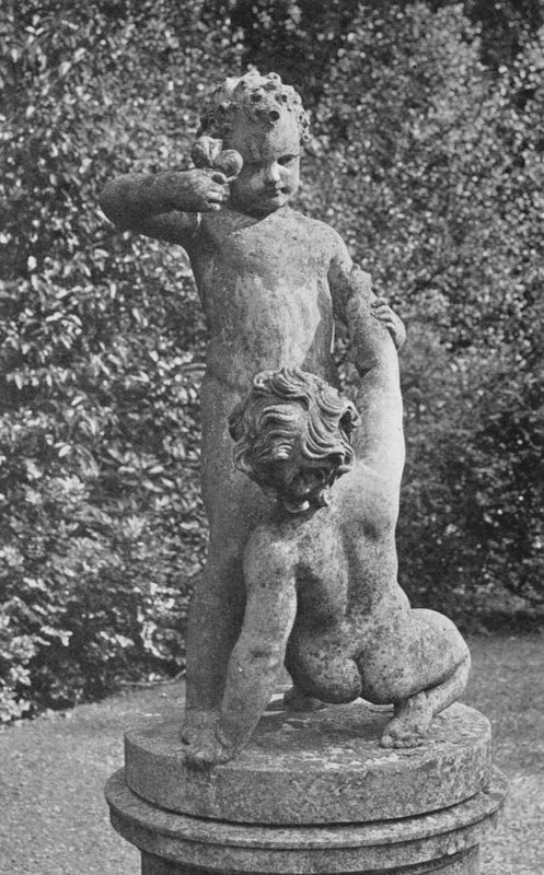 Trabalhos em pedra no Ribston Hall (foto a p/b) de Charles Latham