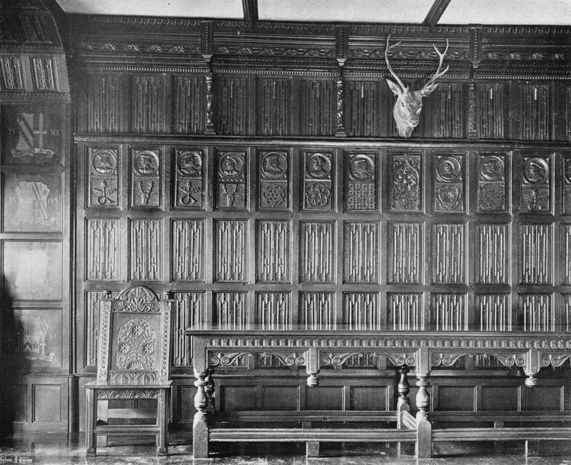 O painel de padrões de linho da sala de jantar de Charles Latham