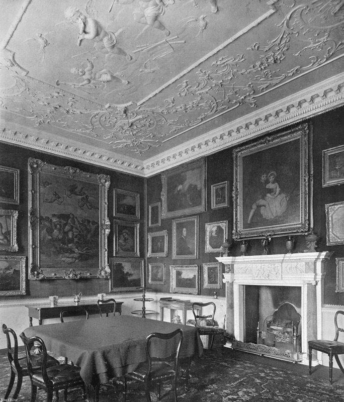 A Sala de Jantar Pequena (foto a p/b) de Charles Latham