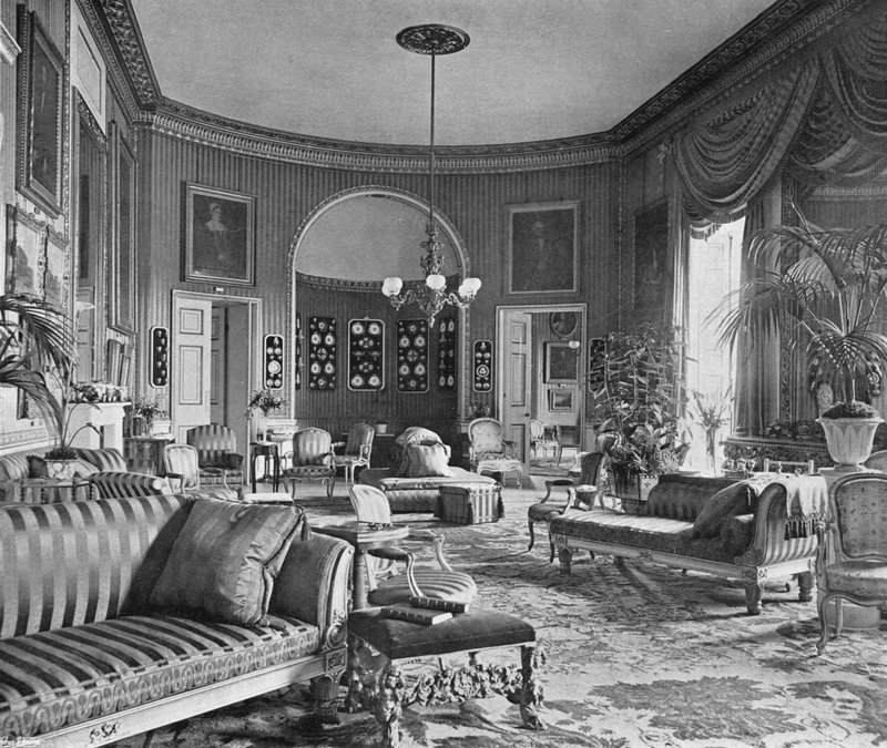 A Sala de Desenho Amarela (foto a p/b) de Charles Latham
