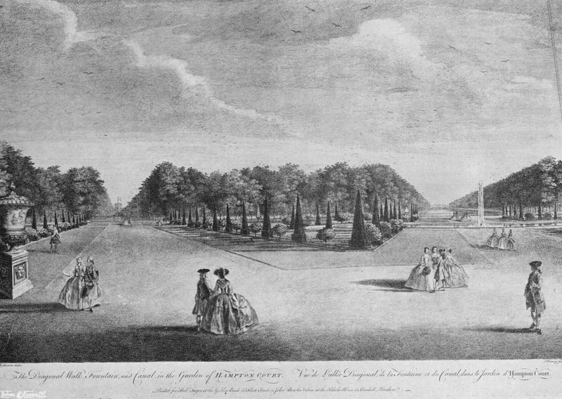 O Yews em Hampton Court no século XVIII de Charles Latham