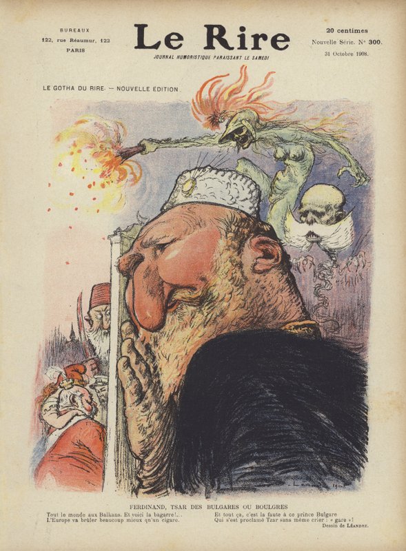 Caricatura do czar Fernando I da Bulgária. Ilustração para Le Rire de Charles Leandre