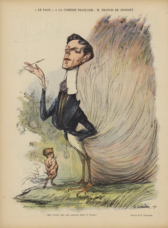 Francis de Croisset, dramaturgo francês, romancista e libretista. Ilustração para Le Rire de Charles Leandre