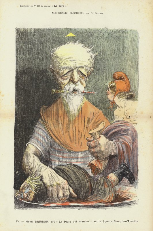 Henri Brisson, político francês, ilustração para Le Rire de Charles Leandre