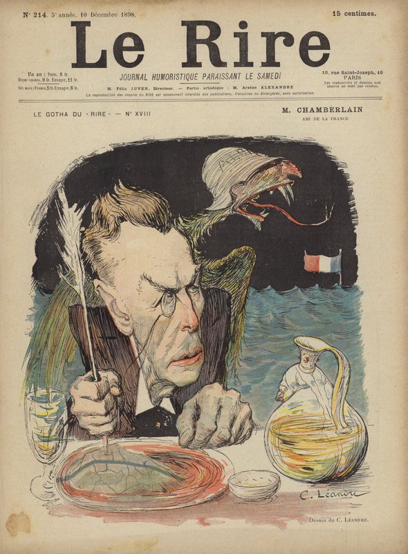 Joseph Chamberlain, ilustração para o riso de Charles Leandre