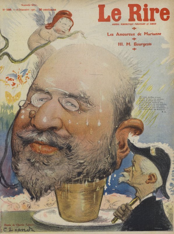 Leon Bourgeois, político francês. Ilustração para Le Rire de Charles Leandre