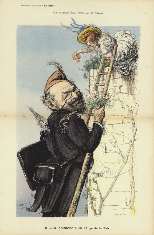 Leon Bourgeois, político francês, ilustração para Le Rire de Charles Leandre