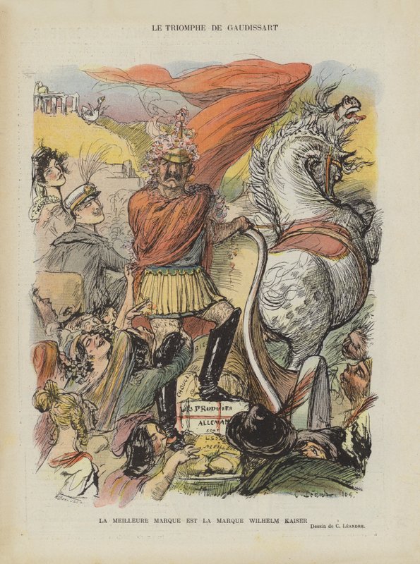 Sátira na crise marroquina de 1905. Ilustração para Le Rire de Charles Leandre