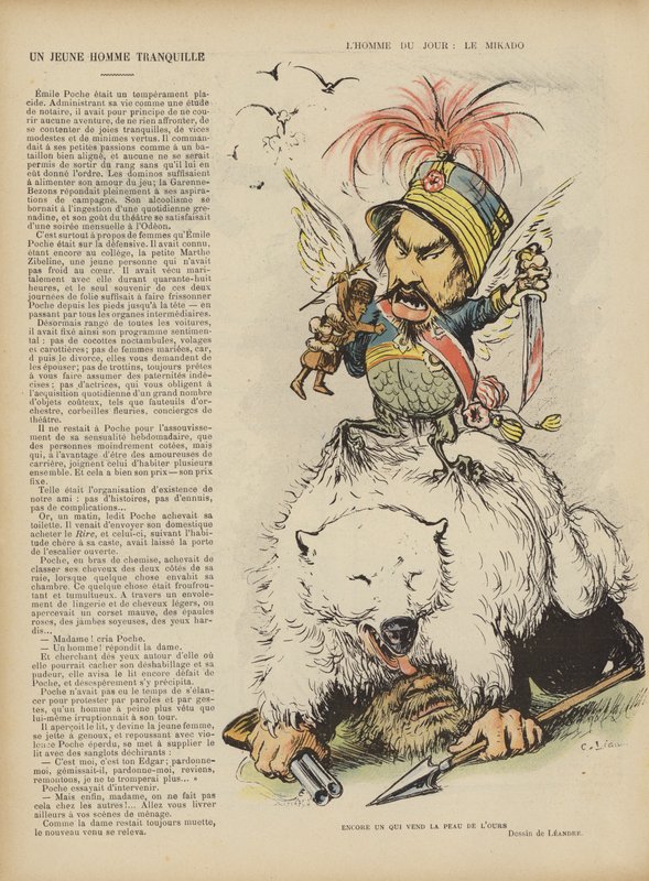 Sátira na guerra russo-japonesa. Ilustração para Le Rire de Charles Leandre