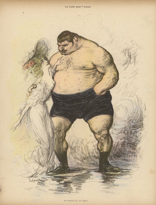 A Luta pelo Amor: Suavidade e força (cor litho) de Charles Leandre