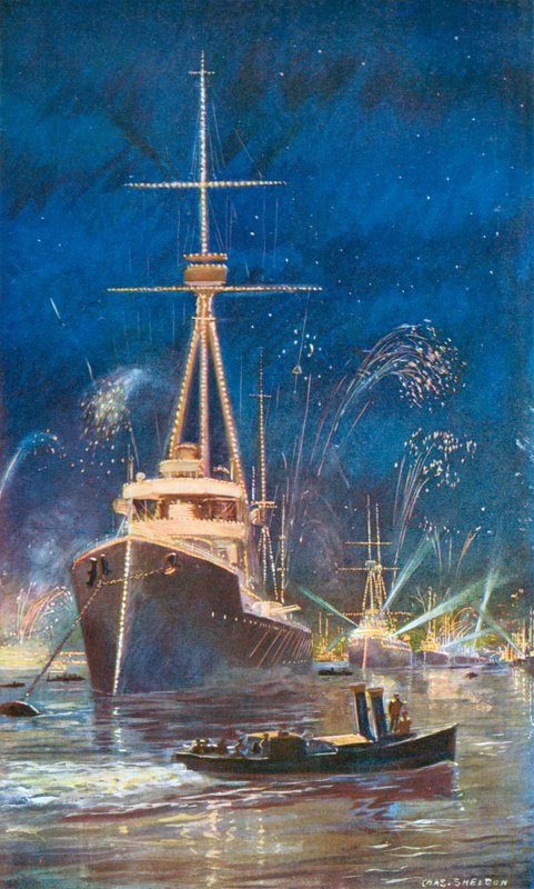 Iluminação da frota no Tamisa, 21 de julho de 1909 de Charles Mills Sheldon