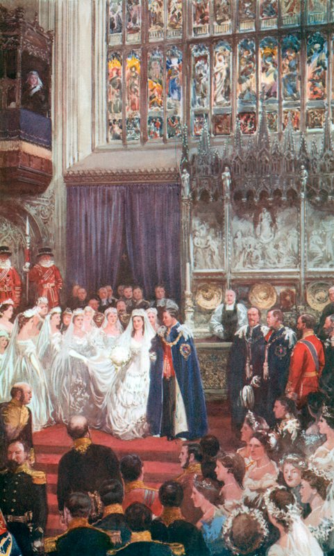 O casamento do rei Eduardo VII e da rainha Alexandra na capela de São Jorge, Windsor, 10 de março de 1863 de Charles Mills Sheldon