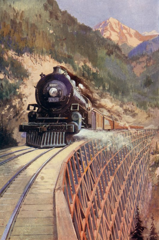 Canhão de travessia de trem na América do Norte de Charles Mills after Sheldon