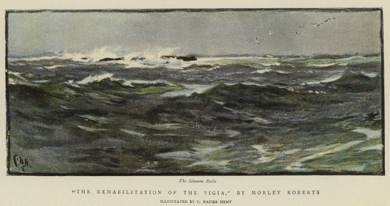 Ilustração para a reabilitação do Vigia, por Morley Roberts de Charles Napier Hemy
