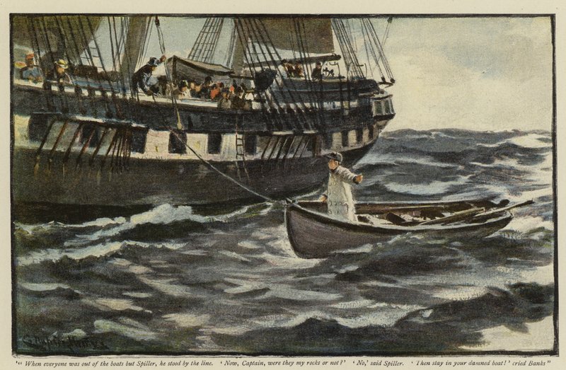 Ilustração para a reabilitação do Vigia, por Morley Roberts de Charles Napier Hemy