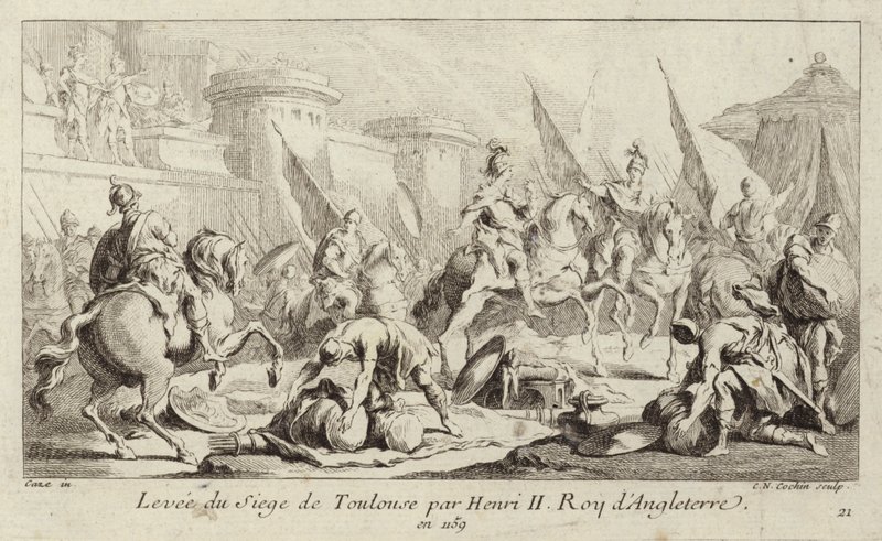 O Rei Henrique II de Inglaterra levanta o seu cerco de Toulouse de Charles Nicolas II Cochin