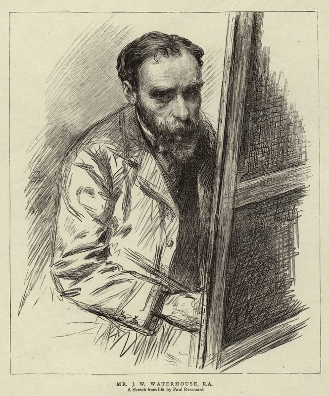 Sr. J W Waterhouse, RA (litho) de Charles Paul (after) Renouard